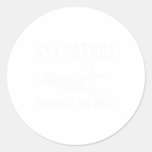 Adesivo Redondo Patrulha de Esqui Você Cai Nós