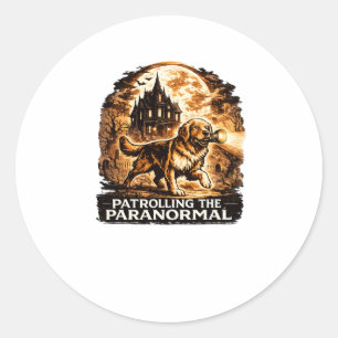 Adesivo Redondo Patrulhando O Cão de Caça Dourado Paranormal No Ha