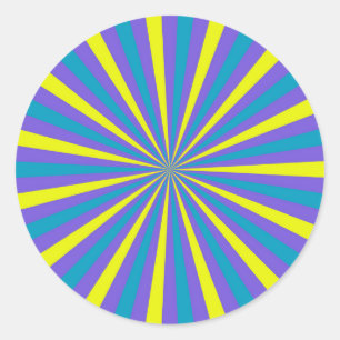 Adesivo Redondo Patterno Funky Neon Sunburst