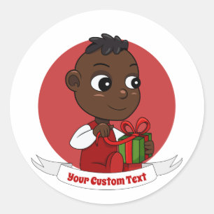Adesivo Redondo Pau clássico redondo de desenho do bebê de Natal b