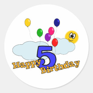 Adesivo Redondo Pau de aniversário feliz