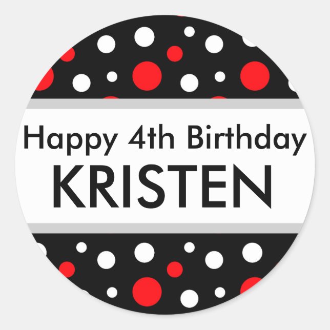 Adesivo Redondo Pau de aniversário feliz (Frente)