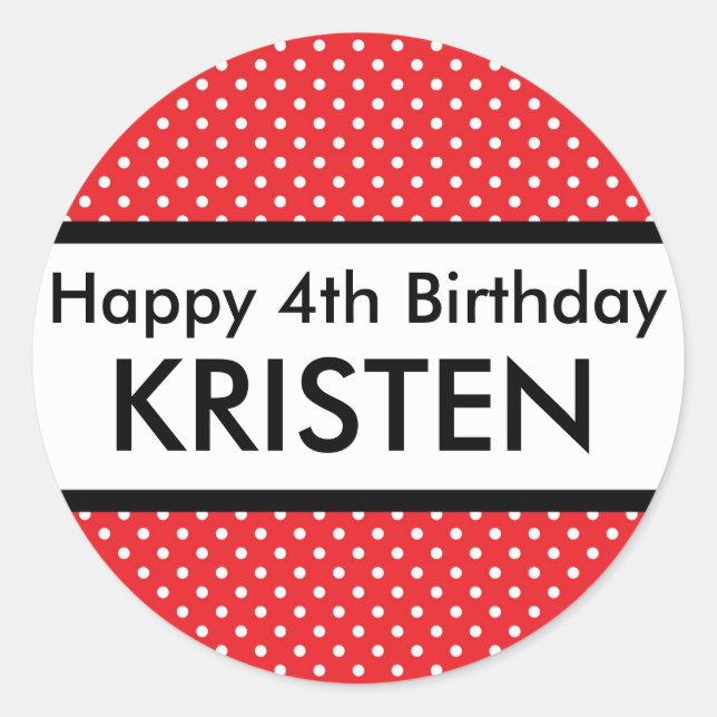 Adesivo Redondo Pau de aniversário feliz (Frente)