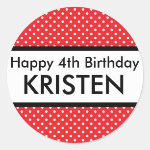 Adesivo Redondo Pau de aniversário feliz