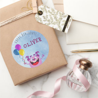 Adesivo Redondo Pau de aniversário feliz!