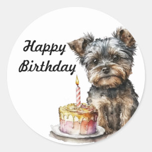 Adesivo Redondo Pau de aniversário feliz