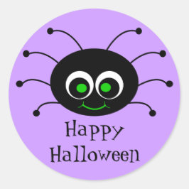 Adesivo Redondo Pau de Aranha Feliz Halloween