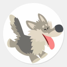 Adesivo Redondo Pau de Lobo de Cartoon Gelado