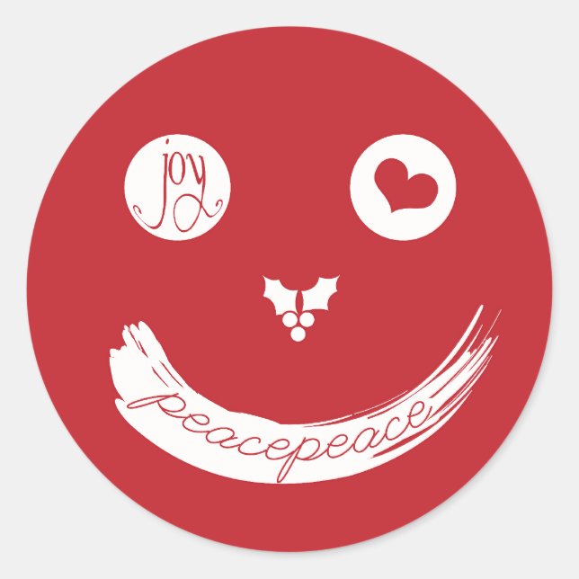 Adesivo Redondo Pau de Natal com Joy da Paz (Frente)