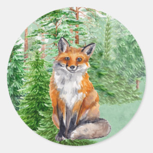 Adesivo Redondo Pau de Natal da Woodland Fox