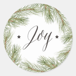 Adesivo Redondo Pau de Natal de Joy Peace Love