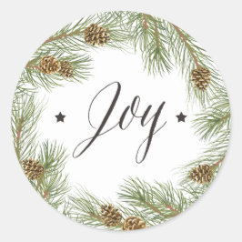 Adesivo Redondo Pau de Natal de Joy Peace Love