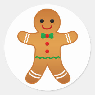 Adesivo Redondo Pau de Natal do Homem de Gingerbread