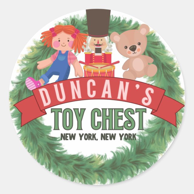 Adesivo Redondo Pau de Natal, Kevin, NYC, Duncan's (Frente)