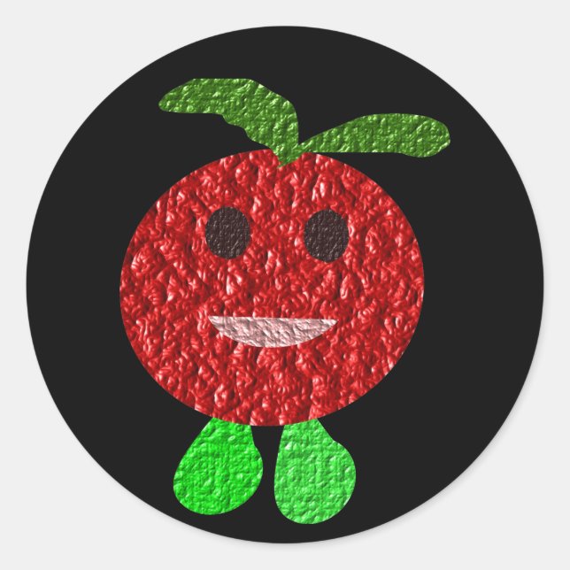 Adesivo Redondo Pau de Tomate Feliz (Frente)