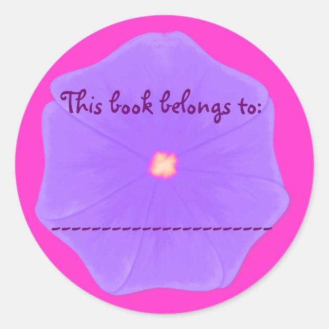 Adesivo Redondo Pau do Livro (Lilac Pansy) (Frente)