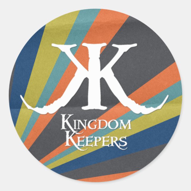 Adesivo Redondo Pau em círculo com risca de KK (Frente)