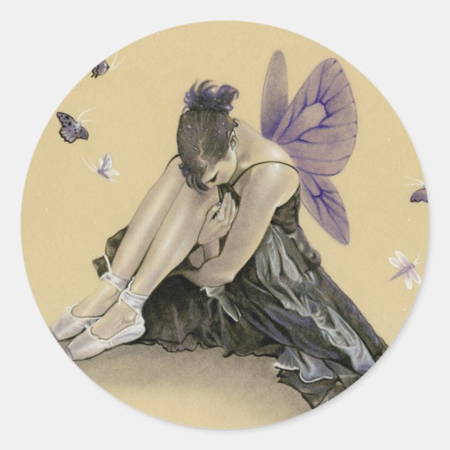 Adesivo Redondo Pau Púrpura Escuro (Frente)