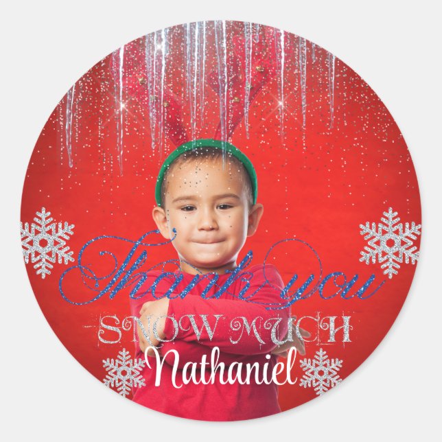 Adesivo Redondo Pau redondo clássico de aniversário do Winter ONEd (Frente)