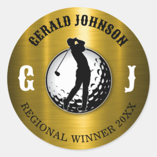 Adesivo Redondo Pau redondo clássico de golfe elegante minimalista