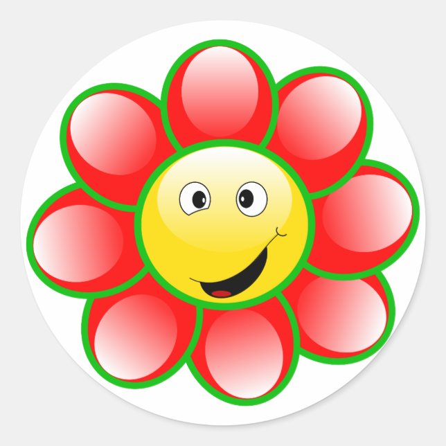 Adesivo Redondo Pau redondo clássico feliz (Frente)