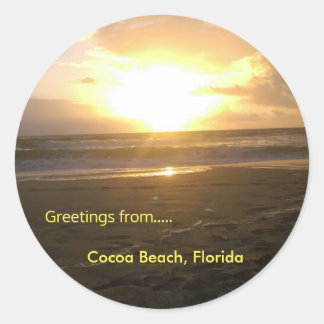 Adesivo Redondo Pau redondo clássico sunrise, brilhante