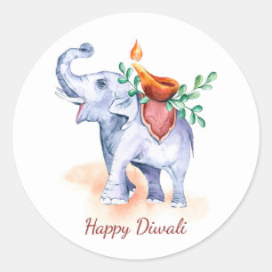 Adesivo Redondo Pau-redondo feliz Diwali clássico