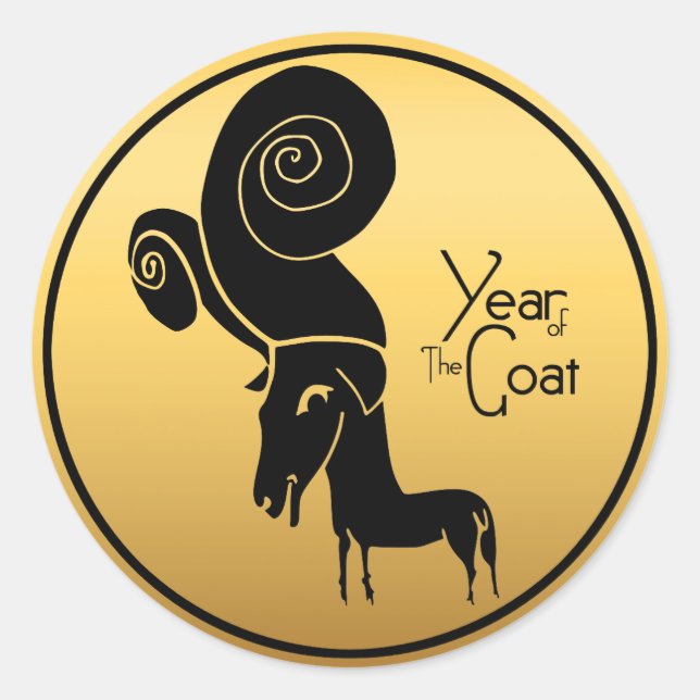 Adesivo Redondo Pau Zodiac redondo de 2001, Ram, Dourado, Ímpar (Frente)