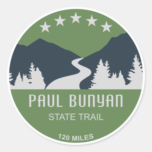 Adesivo Redondo Paul Bunyan State Trail (Frente)