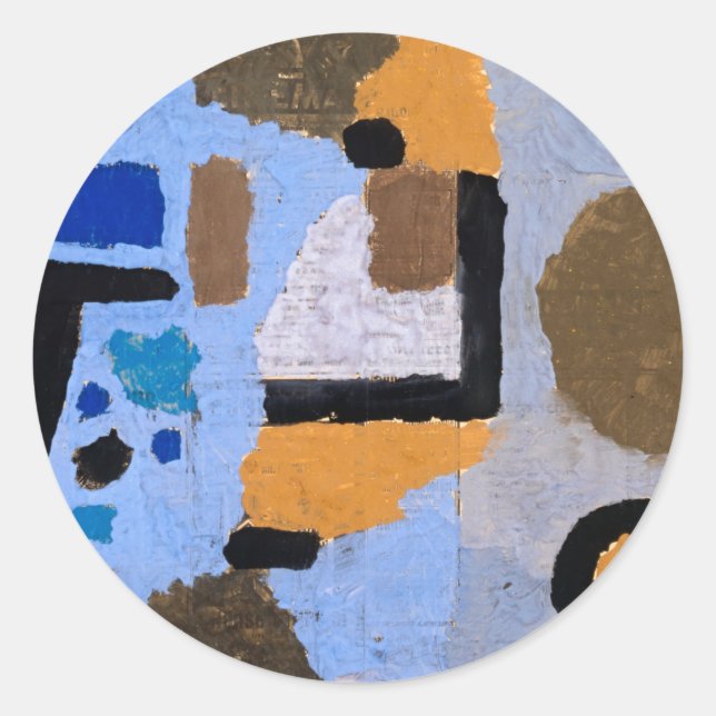 Adesivo Redondo Paul Klee Abstrato pintura de arte moderna (Frente)