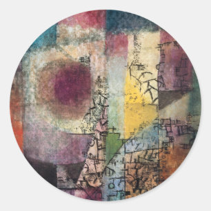 Adesivo Redondo Paul Klee Arte Abstrata Cubismo 