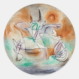 Adesivo Redondo Paul Klee - Cão Uivando,