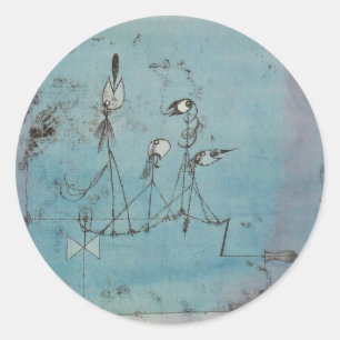 Adesivo Redondo Paul Klee Twittering Machine Stickers