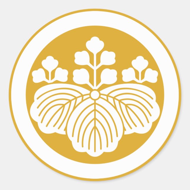 Adesivo Redondo Paulownia com 5&3 flores em círculo (Frente)