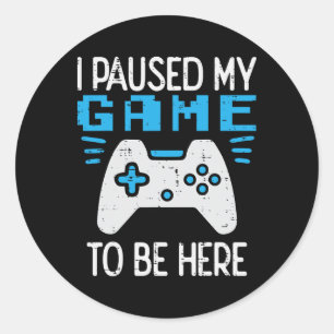 Adesivo Redondo Pausado Meu Jogo Controle de Videojogo Jogos Menin