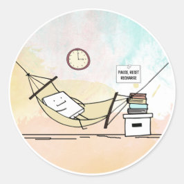 Adesivo Redondo Pausar, Redefinir, Recarregar