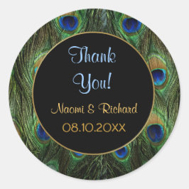 Adesivo Redondo Pavão - Obrigado Selo - Personalizar