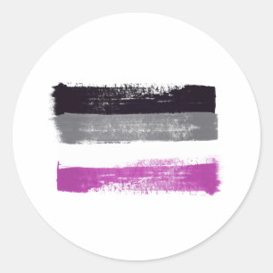 ADESIVO REDONDO PAVILHÃO DE ORGULHO ASEXUAL PINTADO