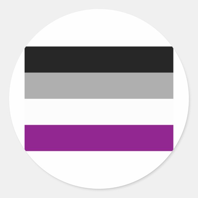 ADESIVO REDONDO PAVILHÃO OFICIAL DE ORGULHO ASEXUAL (Frente)