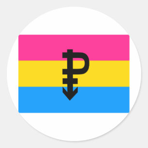 ADESIVO REDONDO PAVILHÃO OFICIAL DE ORGULHO PANSEXUAL