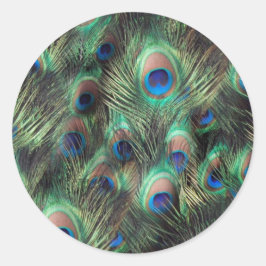 Adesivo Redondo Pavock Feather Background