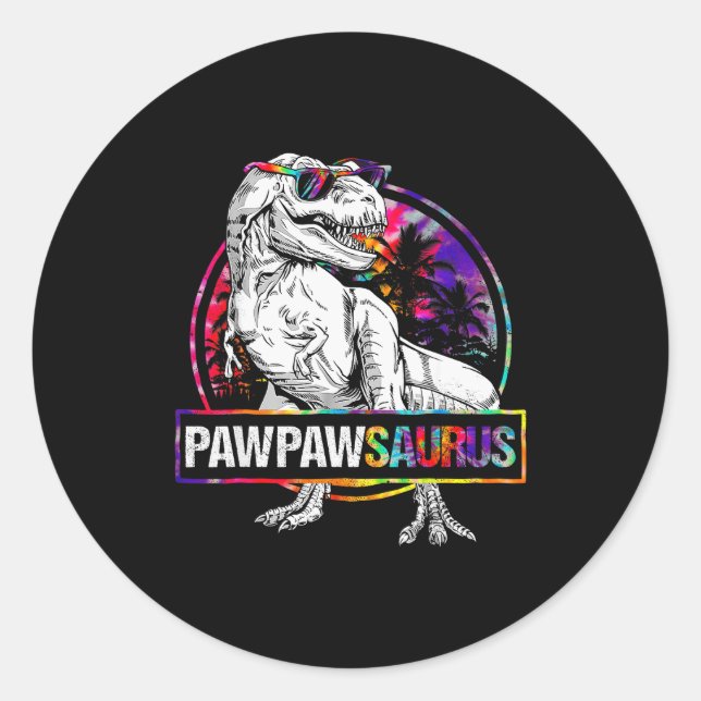 Adesivo Redondo Pawpawsaurus Dinosaur Pawpaw Saurus Family Matchin (Frente)