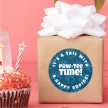 Pawprint Azul Bonito Pet Adotion Paw-tee! Hora