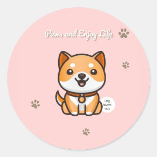 Adesivo Redondo Paws and Enjoy Life Stickers