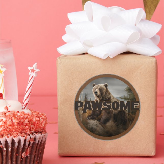 Adesivo Redondo Pawsome (Festa)