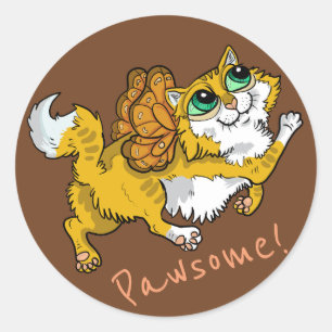 Adesivo Redondo Pawsome Gato Fada!
