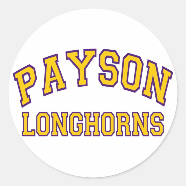 Adesivo Redondo Payson Longhorns (Frente)