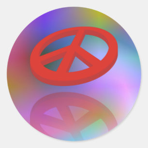 Adesivo Redondo Paz 3D/espiral da reflexão colorida