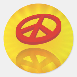 Adesivo Redondo Paz 3D/radial amarelo da reflexão