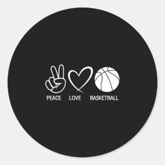 Adesivo Redondo Paz amor basquete basquete engraçado amante